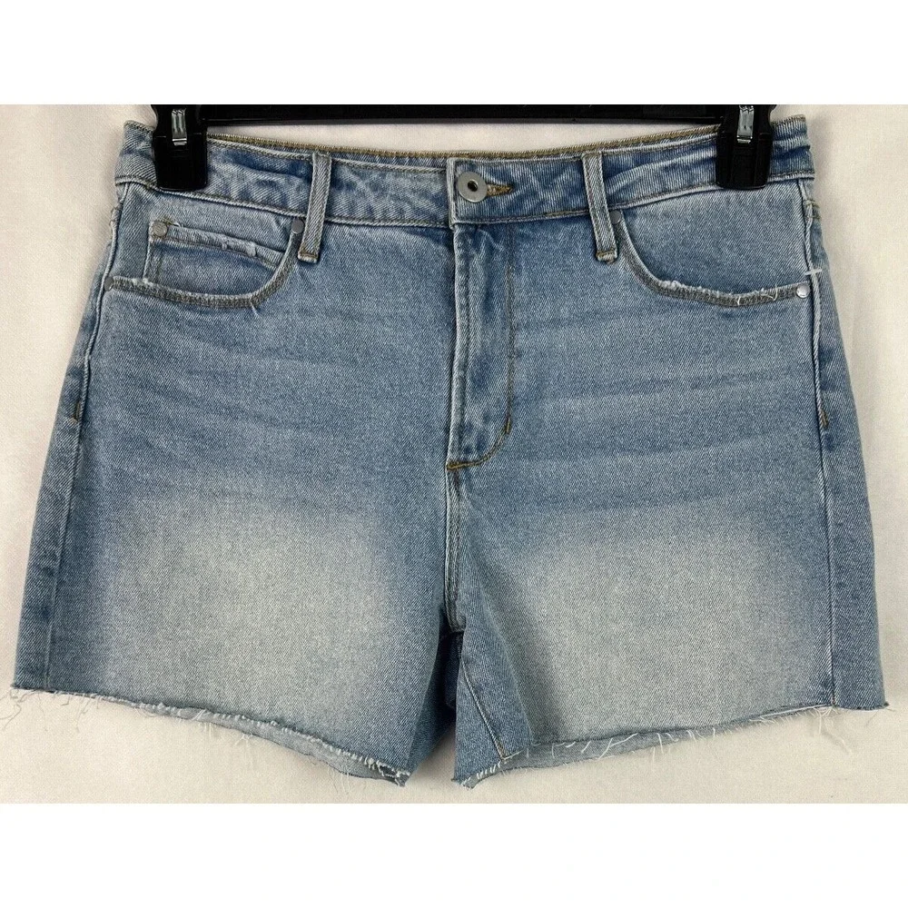 Articles of Society Denim Short Women 28 Blue High Rise Raw Hem Stretch Jean D03